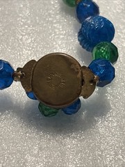 Western Germany Pear Shape Green And Blue Beads Necklace