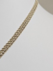 VTG Gold Vermeil Sterling Multi Strand Rope Waterfall Knot Tassel Necklace 17″