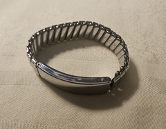 1940’s/1950’s Silver Tone ID and Photo Stretch Bracelet