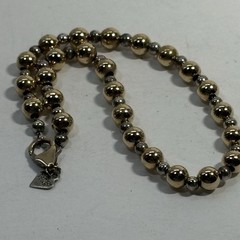 Vintage Signed OR 925 1/20 14K Bracelet Sterling Gold Filled Beads Chain 8″