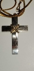 Reversible Vintage Gold Tone Cross & 24″ Chain