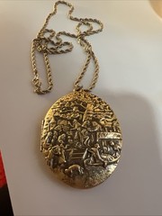 Vintage Revlon Perfume Locket Intimate Heirloom Gold Tone Chain Necklace
