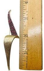Vintage 1960’s Signed ART Arthur Pepper Gold Tone Red Rhinestone Abstract Brooch