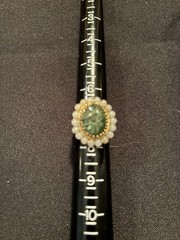 JANUARY SPECIAL – Vintage Carved Jade & Pearl 14K Yellow Gold Ring