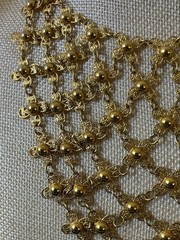 Vintage Flower Bib Necklace Ornate Adjustable Handkerchief Cascade Choker READ