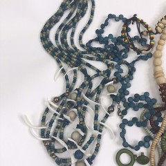 Vintage Lot Tribal Boho Jewelry wood beads metal mod boho statement 1 lb