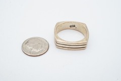 Vintage Sterling Silver 925 Ring Size 11.25 Square Textured