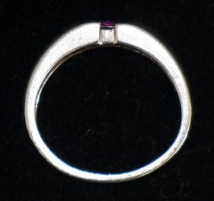 Vintage Ross Simons Sterling Silver East West Marquise Amethyst Dome Ring Size 5