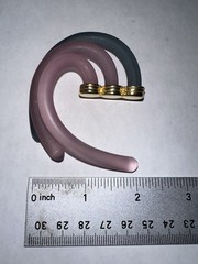 1980s Vintage Pink/Purple/Gray Acrylic Broach wGold Tone Accent Costume Collect