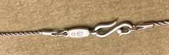 SWAROVSKI SIGNED SWAN SILVER TONE NECKLACE PENDANT 15.5 INCHES LONG