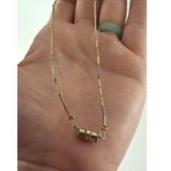 Artisan Beaded Choker with Natural Shell Pendant and Metal Beads 1970s – 1990s