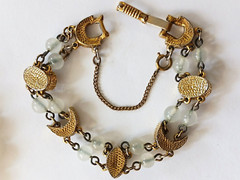 Vintage bracelets. box clasp. safety chain lock, Anchors, stones, rhinestones. 4