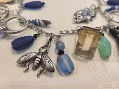 Vintage Sterling Silver Talisman Charm Necklace, Green Man, Buddhas, Rings &MORE