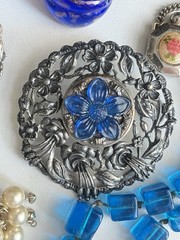 Vintage Jewelry Lot Deco Nouveau Brooch Necklace Earrings 1920-1960’s