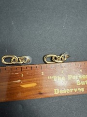Vintage Gold Link Chain Earrings Pierced Nice