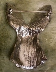 Bunny/Rabbit Head Brooch/Pin Brushed Silvertone Jewelry New!