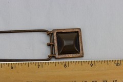 Copper Necklace, Copper Tone Glass Inset, 35gr