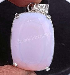 110.5 Ct Cushion Cut Natural Pink Opal EGL 925 Solid Silver Pendant Gems 5FRS