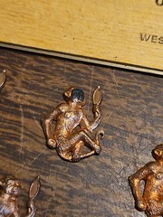 Lot Of 20 Monkey W/ Mirror France Vintage 60s Brass Stampings Findings Jewelry