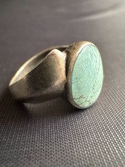 Vintage 925 Sterling Silver Ring Handmade Turquoise Ring Size 9.5 US