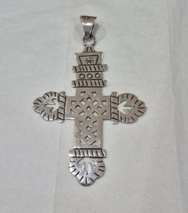 X-Large Sterling Silver Cross Pendant 3.75 Inches