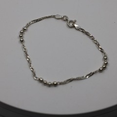 Twist Link Beaded Bracelet Sterling Silver