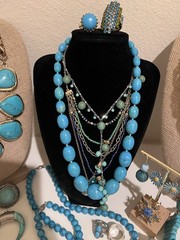 51 pc Vintage Costume Jewelry Lot Southwestern Faux Semi-Precious style Jewelry