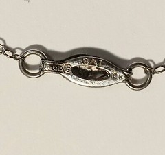 Antique Edwardian Belle Époque 10K White Gold Filigree 16 1/2″ Necklace