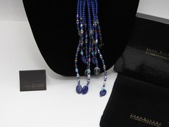 Joan Rivers Starlet Faux Lapis Blue Flower Necklace Classic Collection New w Box