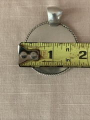 Vintage Sterling Silver 925 Engravable Flat Round Pendant 1 3/4″ Diameter 26g