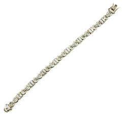 Vintage Signed FAS 925 Two Tone Sterling Silver Vermeil CZ Tennis Bracelet