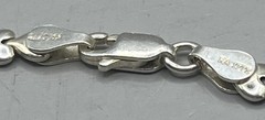 Sterling Silver KA-1772 Heart Link Bracelet Signed 925 Signed Italy 4g 7”