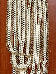 8 Vintage Now Gold Tone White Paint Necklaces Monet Vendome Roget Napier Earring
