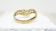 Vintage Gold Tone Heart Shaped Turquoise Ladies Ring Marked 88 – Size 8