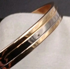 Silver And Gold 24K Electro Plated Bracelet Vintage Retro Electroplated Cuff