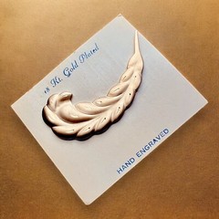 Feather Brooch NOS 18Kt Gold Plated Hand Engraved Mid Century Pin