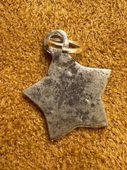 Vintage Winners Never Quit! Star-Shaped Sterling Silver Charm Pendant 4801