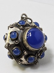 Antique 800 Silver & Blue Stone Pendant