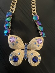 Betsey Johnson Bugging Butterfly Statement Necklace Ring Earrings Set – Rare-G4