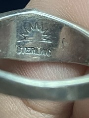 Vintage Southwest Style Sterling Silver Multi Stone Inlay Band Ring Size 7 3.76g