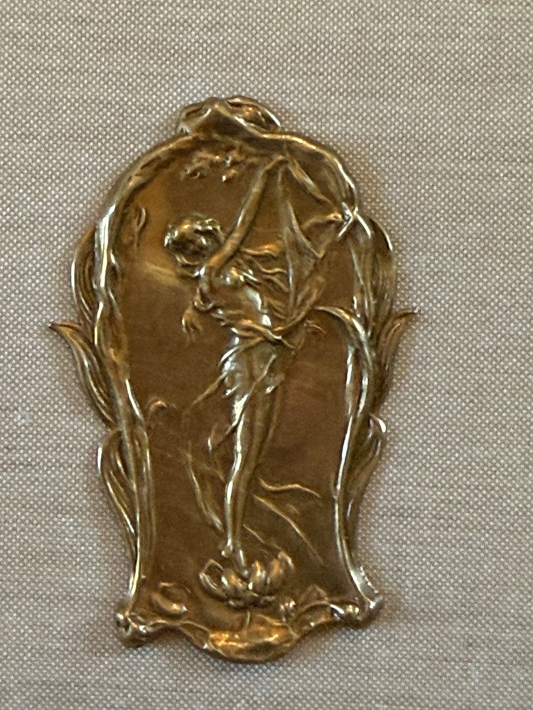 Vintage NOS Art Nouveau Brass Fairy Stamping Woodland Nymph Jewelry Finding 61mm