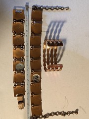 Vintage Copper Renoir Cuff Bracelet With Copper Necklace And Bracelet Set Lot!