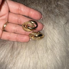 Heavy Deep Gold Tone Earrings by Napier Twist Knot Design Clip On/Screw Back
