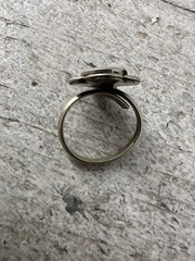 Vintage Adjustable Pink Quartz Scroll Work Ring