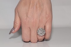 Antique Circa 1920s Art Deco 18k Gold Natural Diamond Decorated Strong Ring