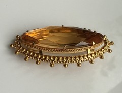 Vintage Soviet gold-plated yellow brooch pin