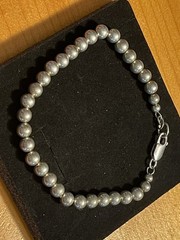 Vintage Sterling Silver 925 Bead Beaded Ball Bracelet 8 In Long READ