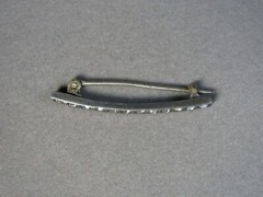 Antique Sterling Silver Narrow Rhinestone Bar Pin 2.0g #J3717