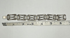Vtg Harry S Bick Bracelet Chain MCM Sterling Silver Geometric Rectangular Link