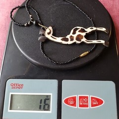 Vintage Ethnic Giraffe Carved Pendant Tribal Boho African 18″ Necklace N3